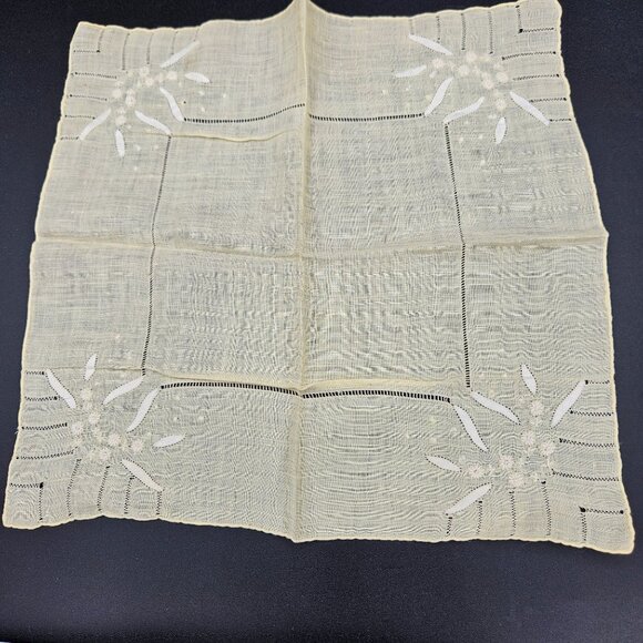 Lot of 10 VTG linen/cotton handkerchiefs assorted colors, patterns and sizes - Picture 3 of 15